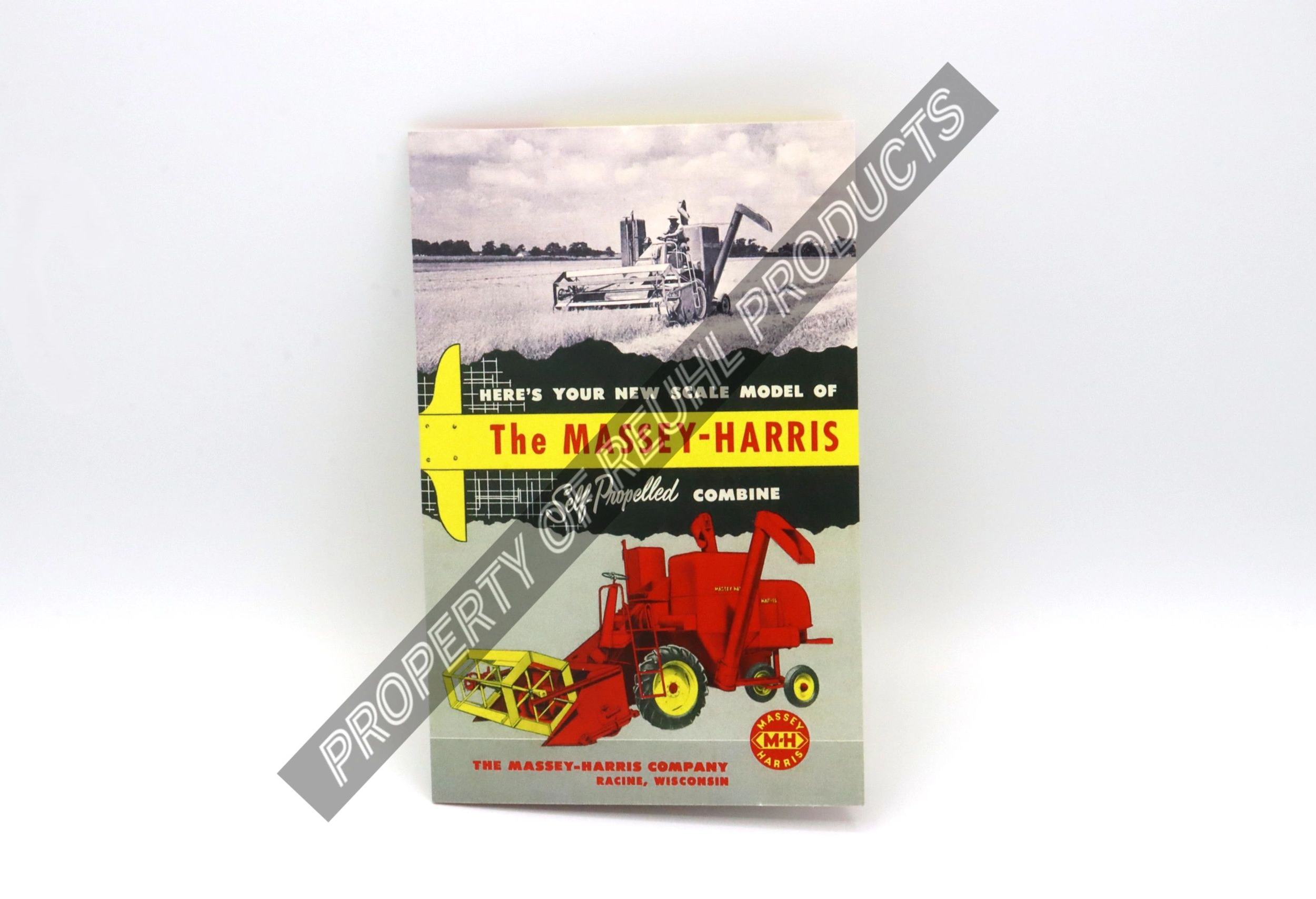 Vintage Massey-Harris tractor advertisement booklet with illustrations.