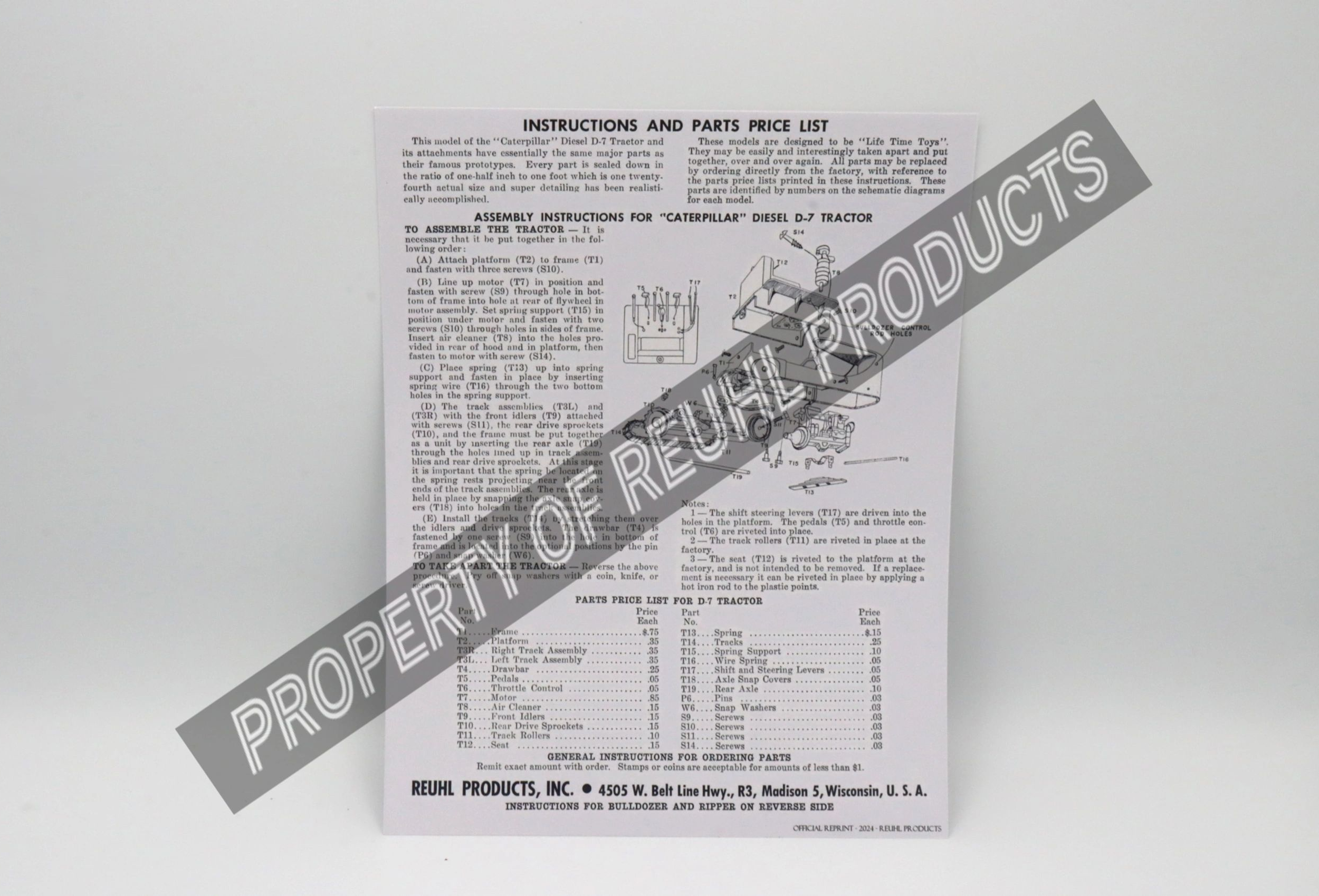 Vintage page about automotive parts with diagrams and text.