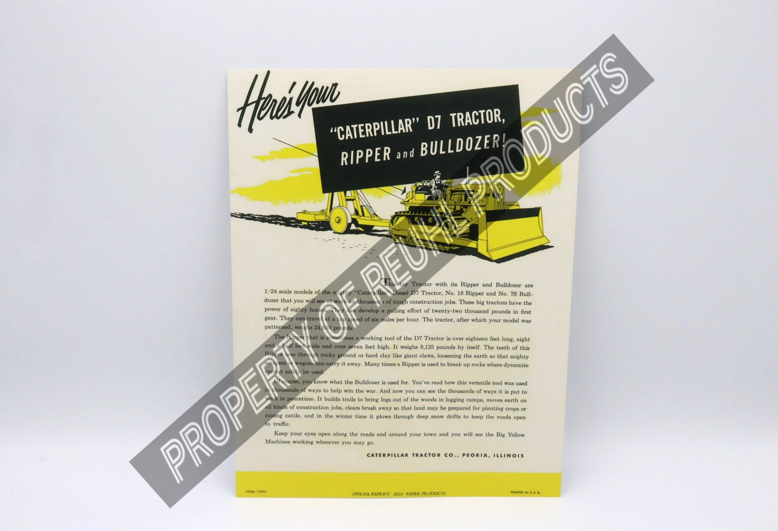 Vintage advertisement for 'Cremplar' by Hercules, featuring a yellow truck.