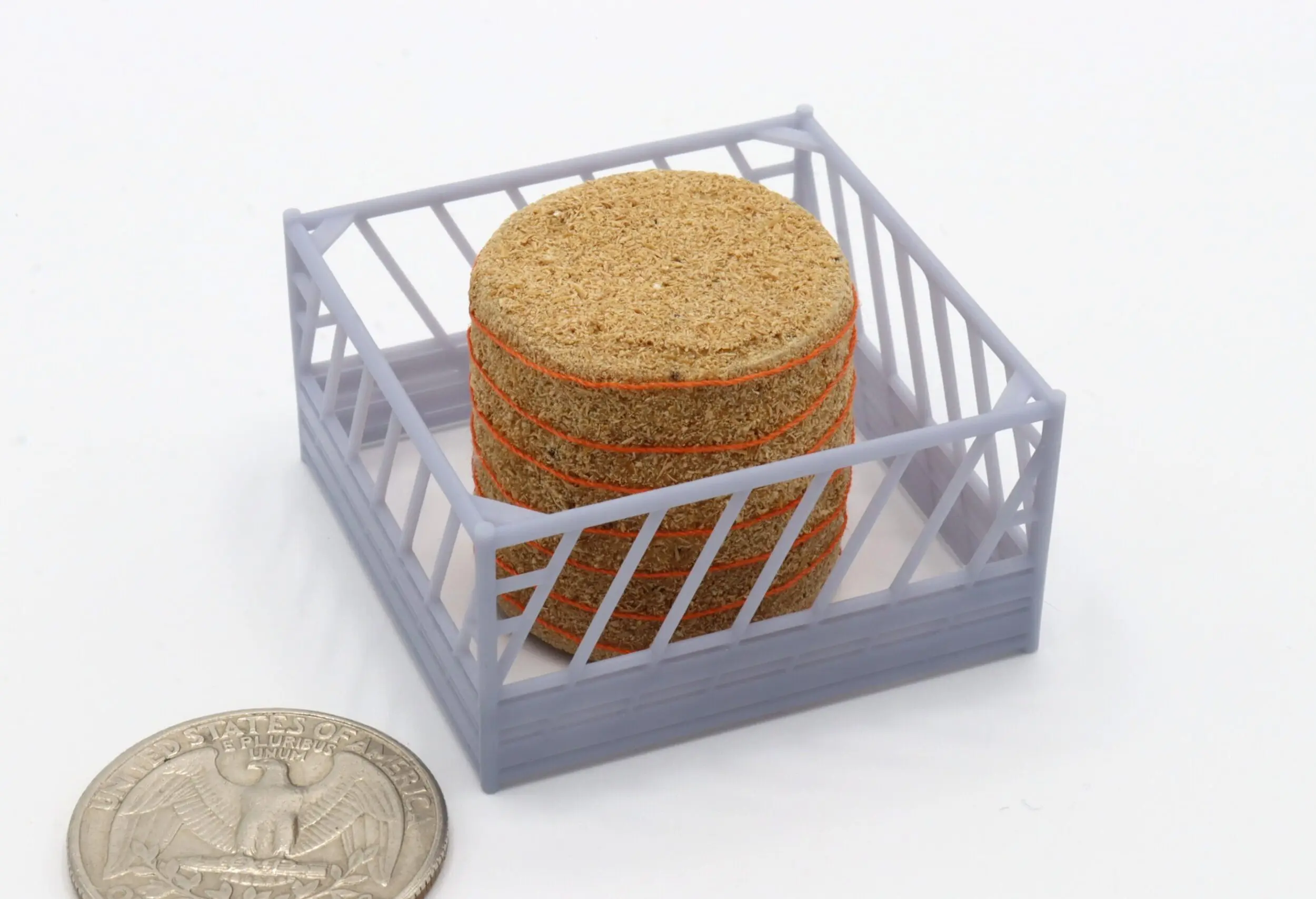 Square Haybale Feeder - 64th - Angled Bars - Unpainted