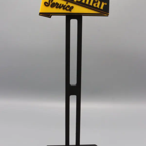 Caterpillar sales sign on a stand.