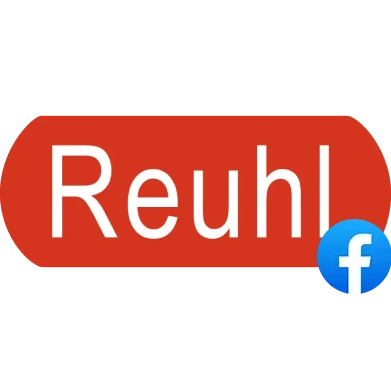 Logo with the word 'Reuhl' and a Facebook icon.